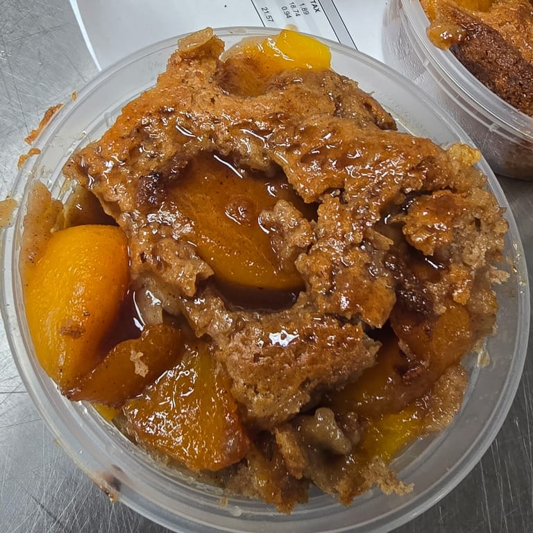Delicious Peach Cobbler Awaits